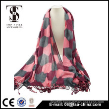 100% super soft football pattern scarf tassel VISCOSE shawl
